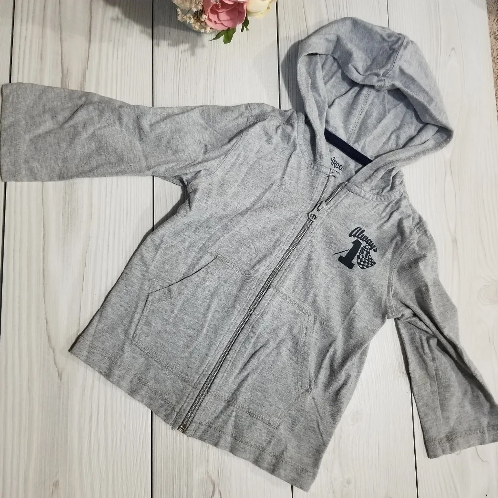 Circo Lightweight gray hooded zip jacket Size 24mo